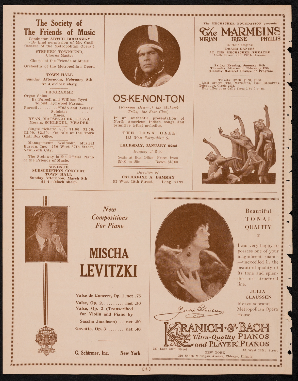 Roland Hayes, Tenor, January 16, 1925, program page 6