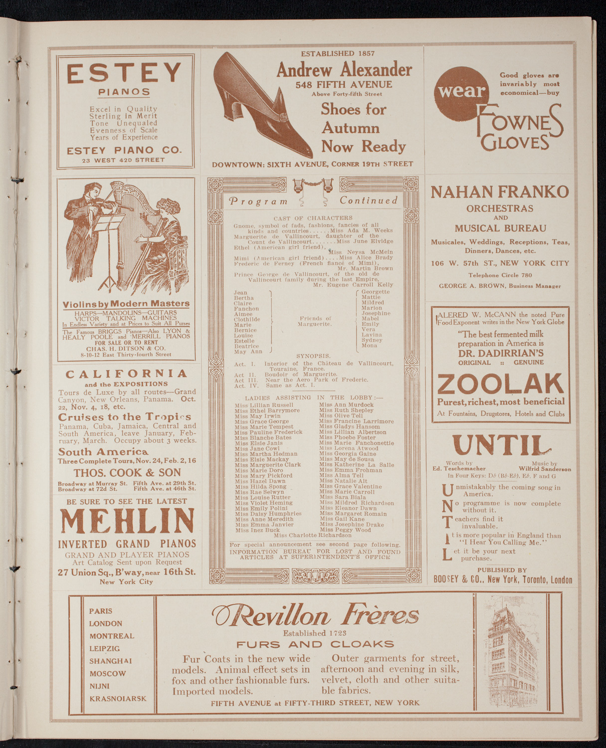 Fashion Show: "Yesterday or To-Morrow", October 7, 1915, program page 7