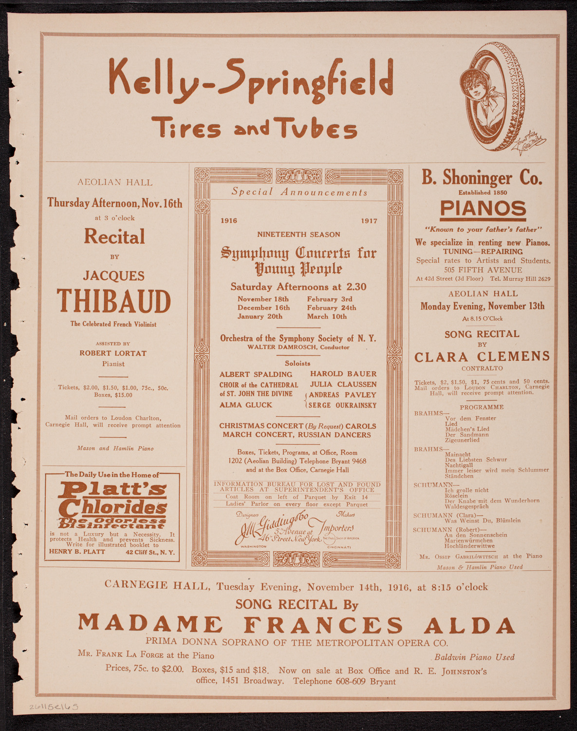 Elmendorf Lecture: Mexico, November 5, 1916, program page 9