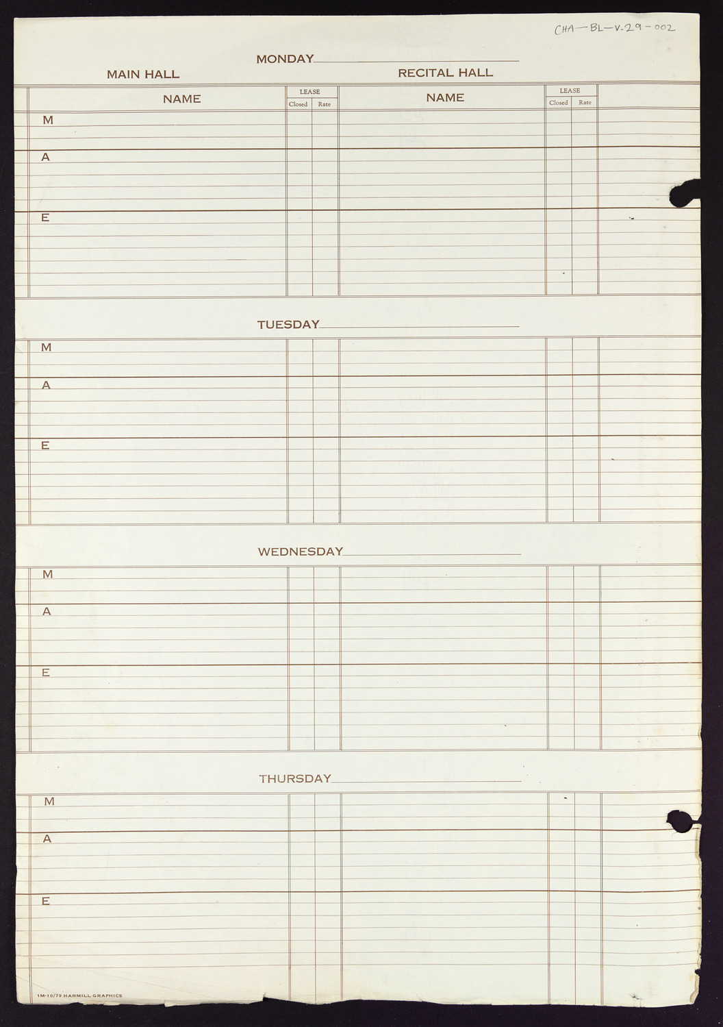 Carnegie Hall Booking Ledger, volume 29, page 2