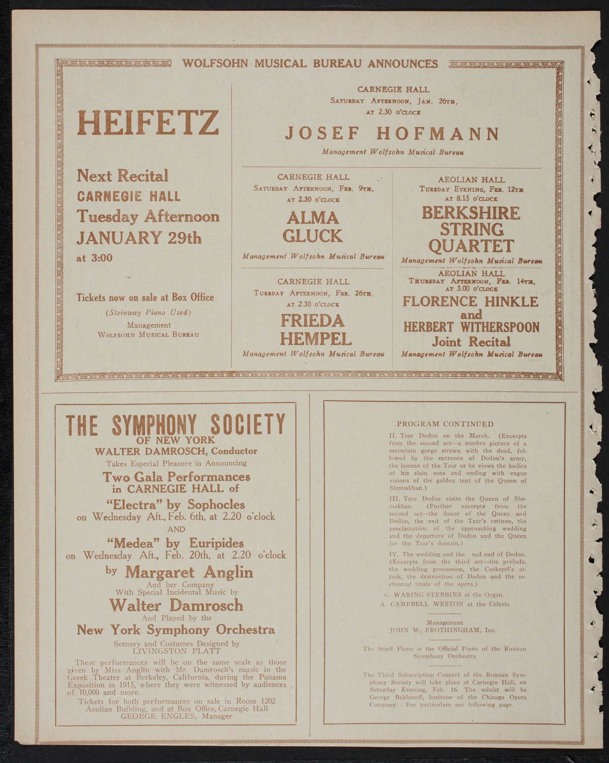 Russian Symphony Society of New York, January 19, 1918, program page 8