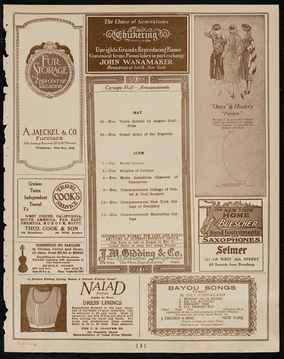 Mecca Temple of New York: Ancient Arabic Order of the Nobles of the Mystic Shrine, May 27, 1922, program page 3