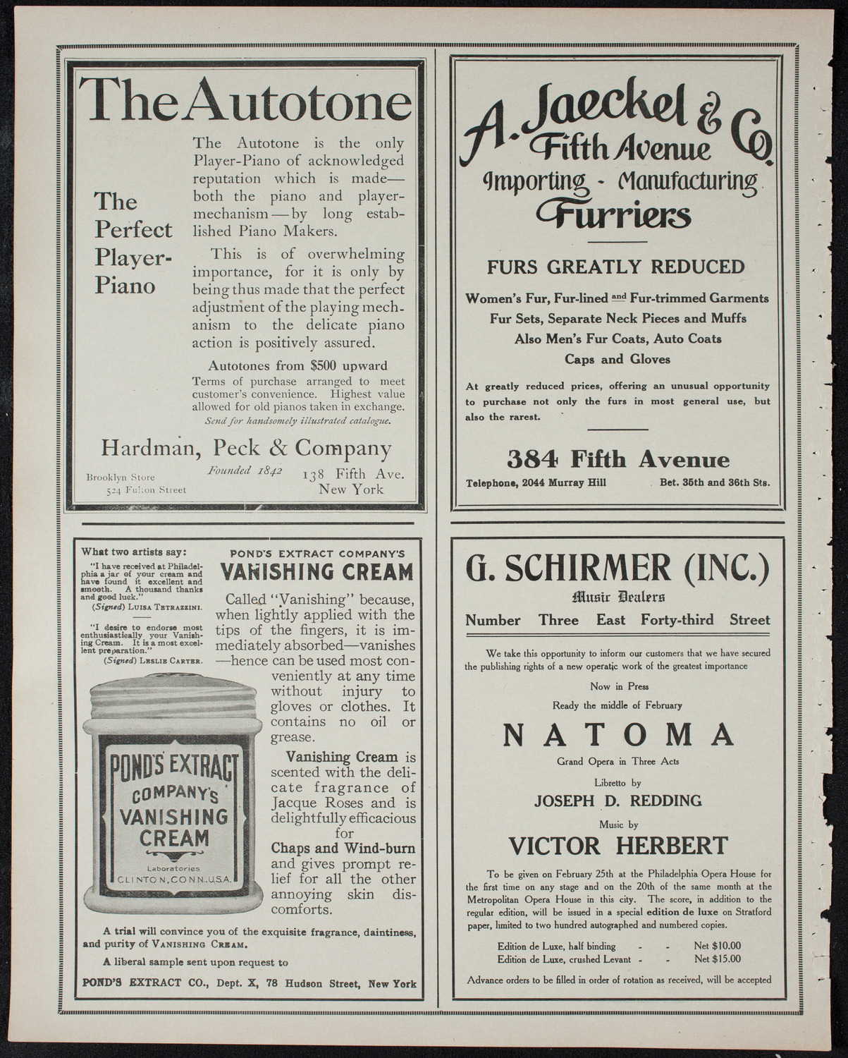 New York Philharmonic, February 7, 1911, program page 8
