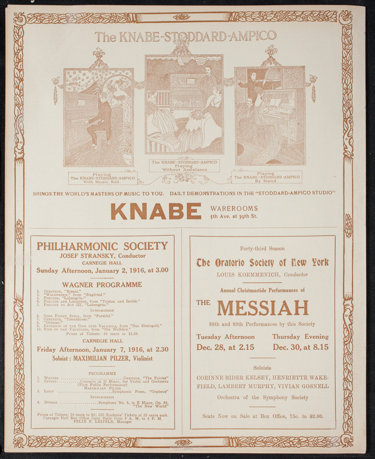 Columbia University Chorus, December 20, 1915, program page 12