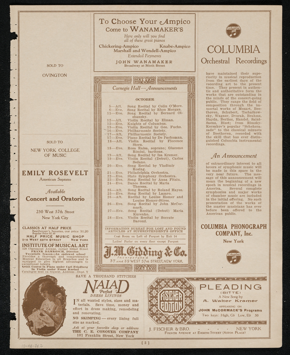 Frei Arbeiter Stimme, October 4, 1924, program page 3