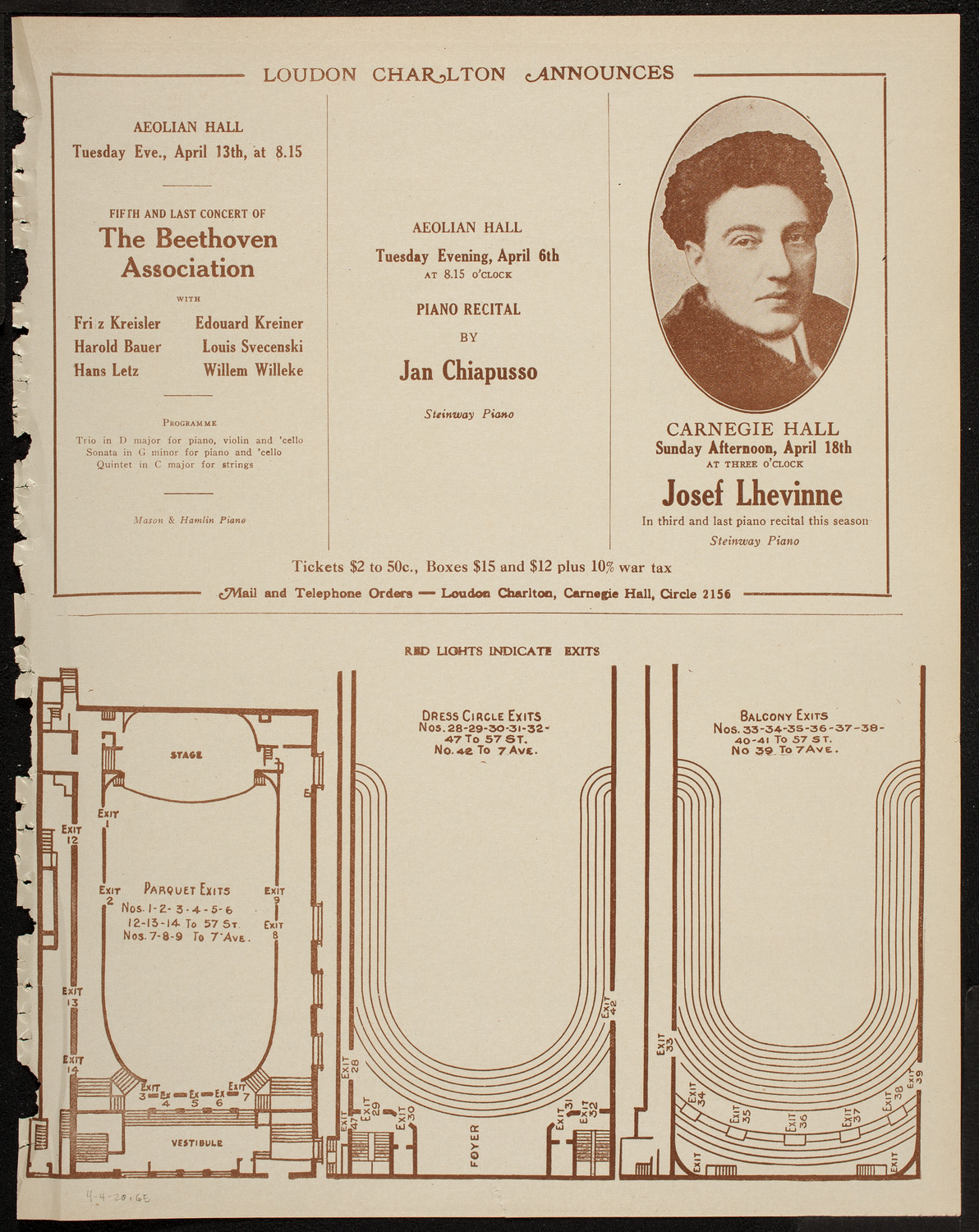 Eddy Brown, Violin, and Anna Booke, Soprano, April 4, 1920, program page 11