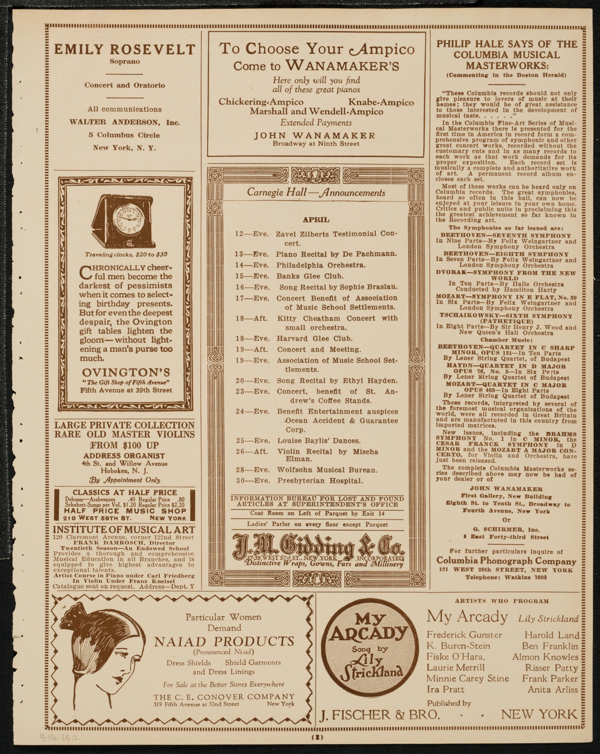 Jewish Teachers' Seminary Annual Concert, April 12, 1925, program page 3