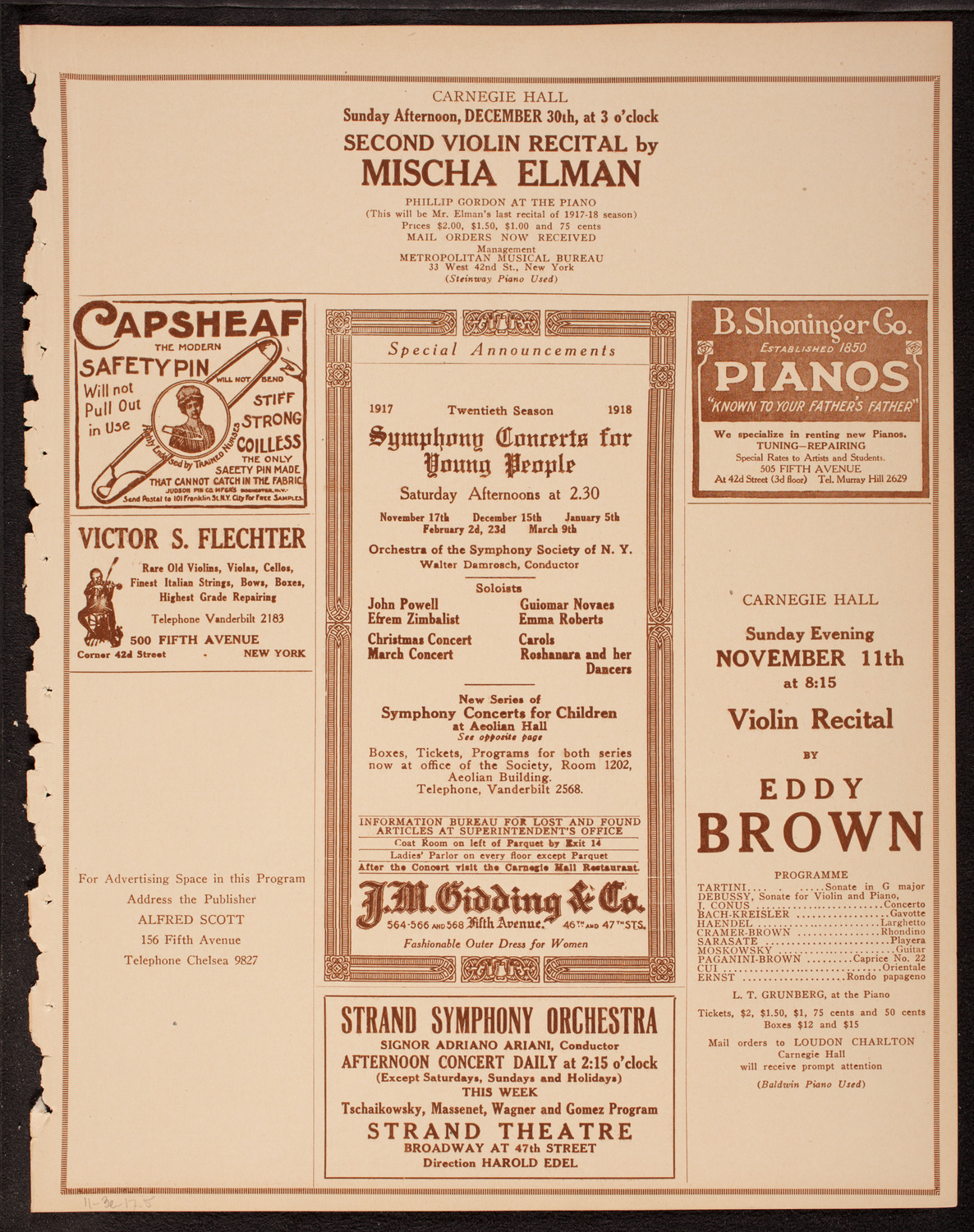 Benefit: N.Y. State Association Opposed to Woman Suffrage, November 3, 1917, program page 9