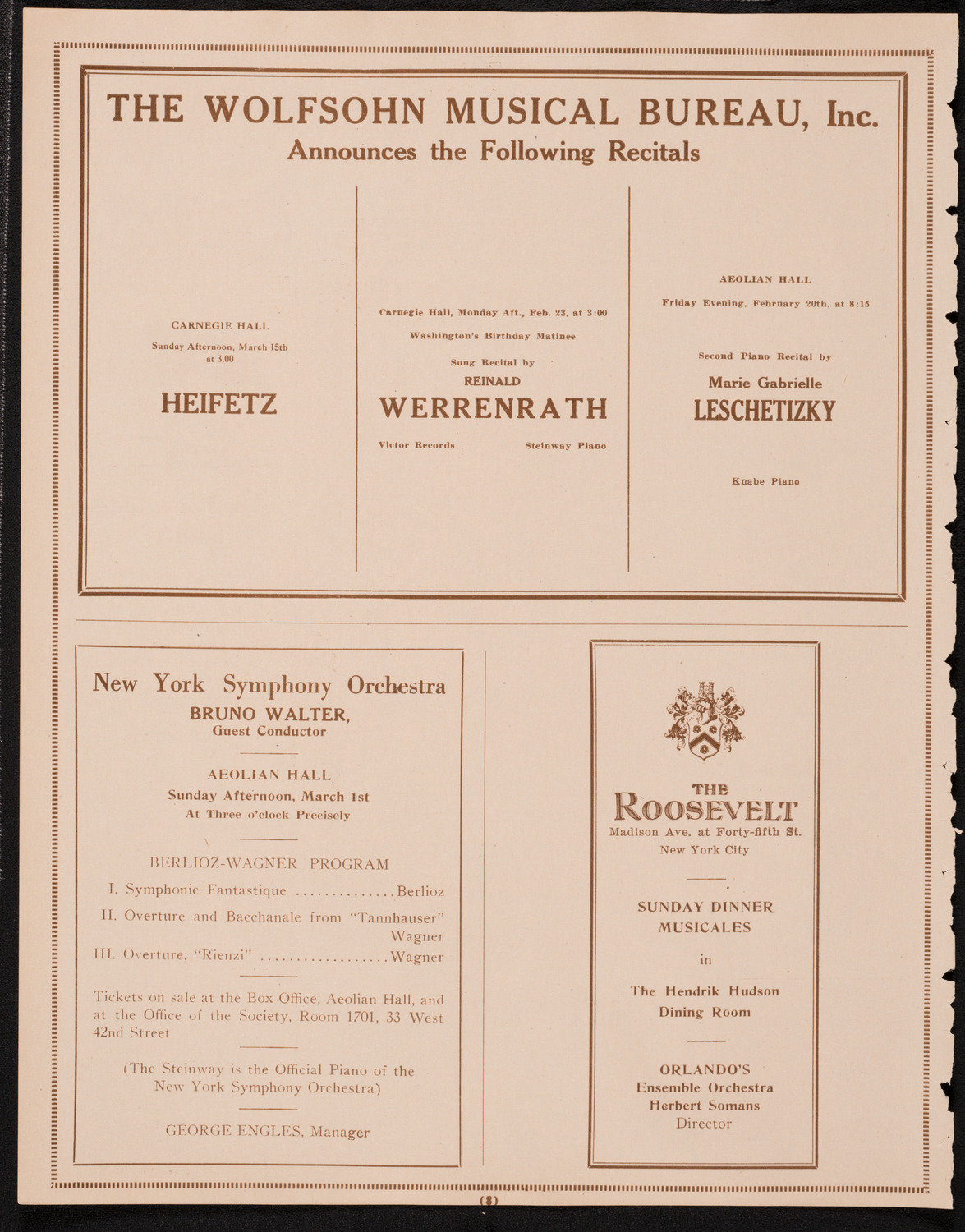 Burton Holmes Travelogue: Rome, February 15, 1925, program page 10