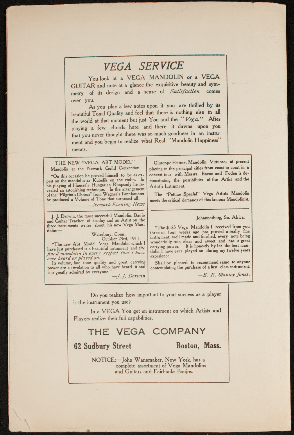 New York Plectrum Orchestra, February 23, 1912, program page 6