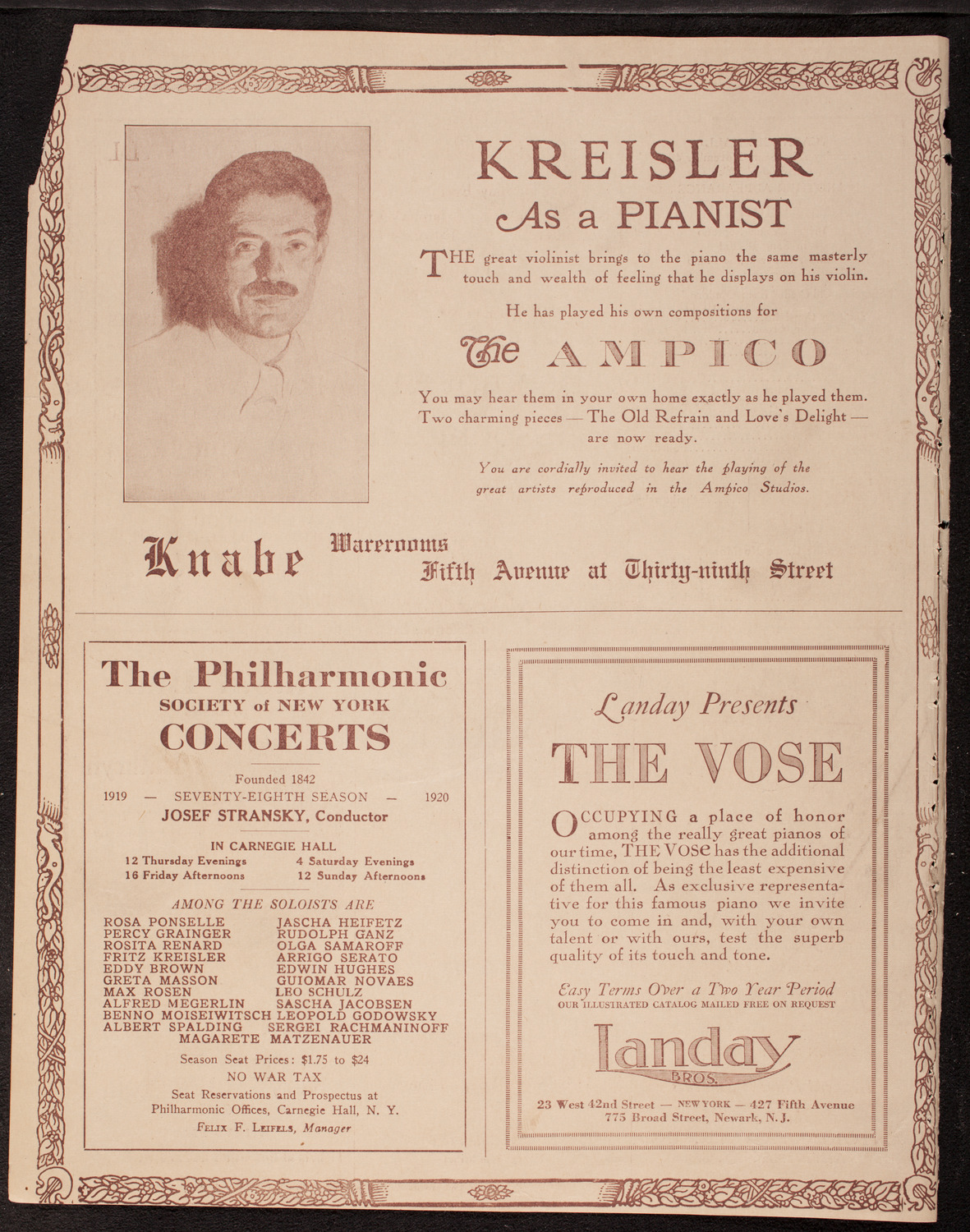 Marguerite D'Alvarez, Contralto, November 1, 1919, program page 12