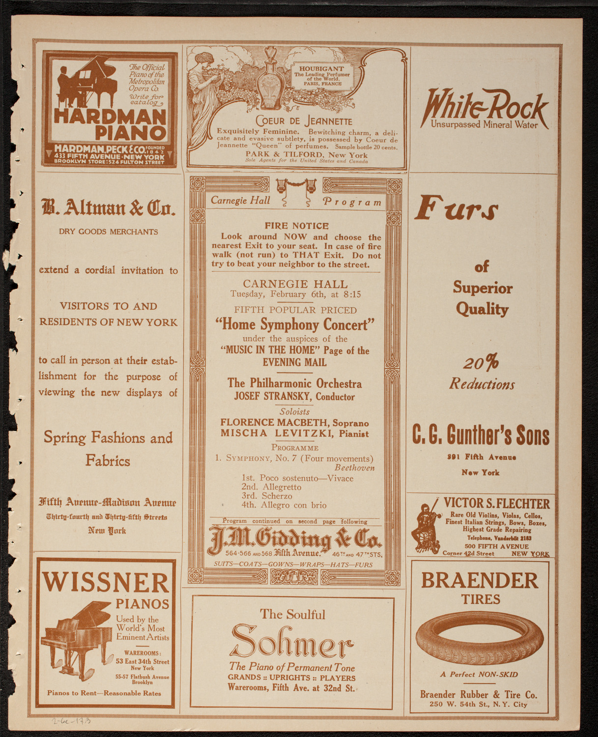 Home Symphony Concert: New York Philharmonic, February 6, 1917, program page 5