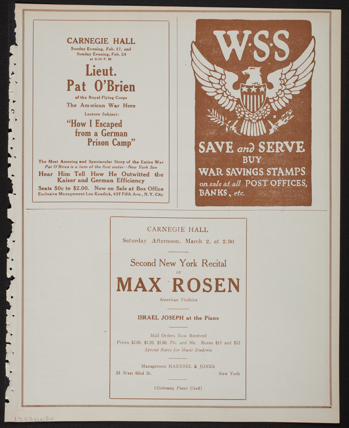 Paulist Choristers, February 11, 1918, program page 11