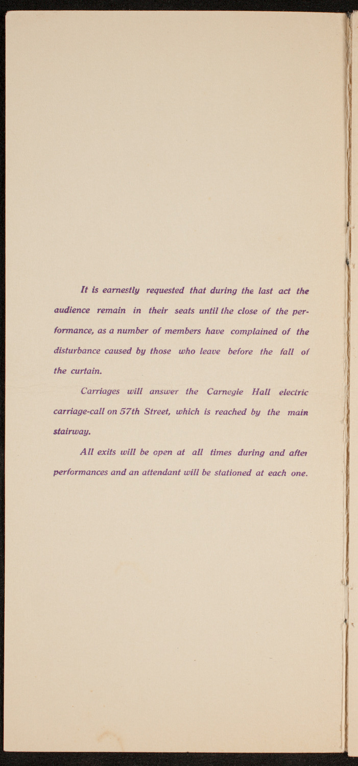 Amateur Comedy Club, February 12, 1913, program page 2