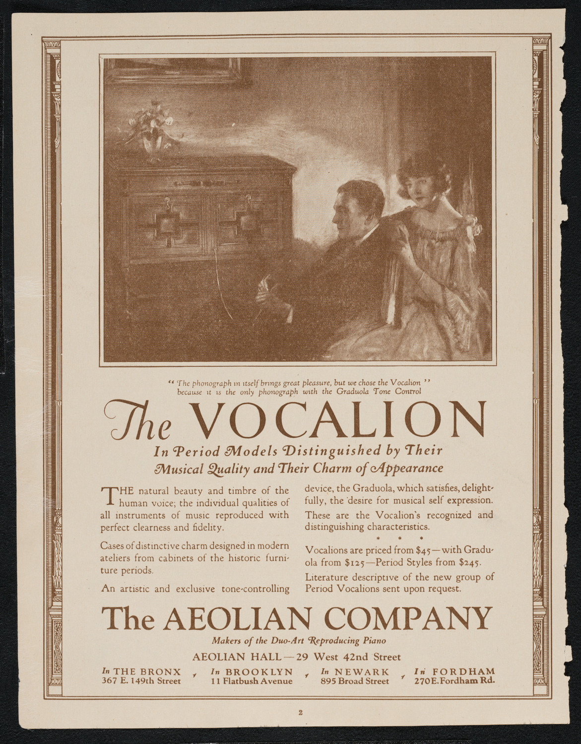 Ukrainian National Chorus, October 5, 1922, program page 2