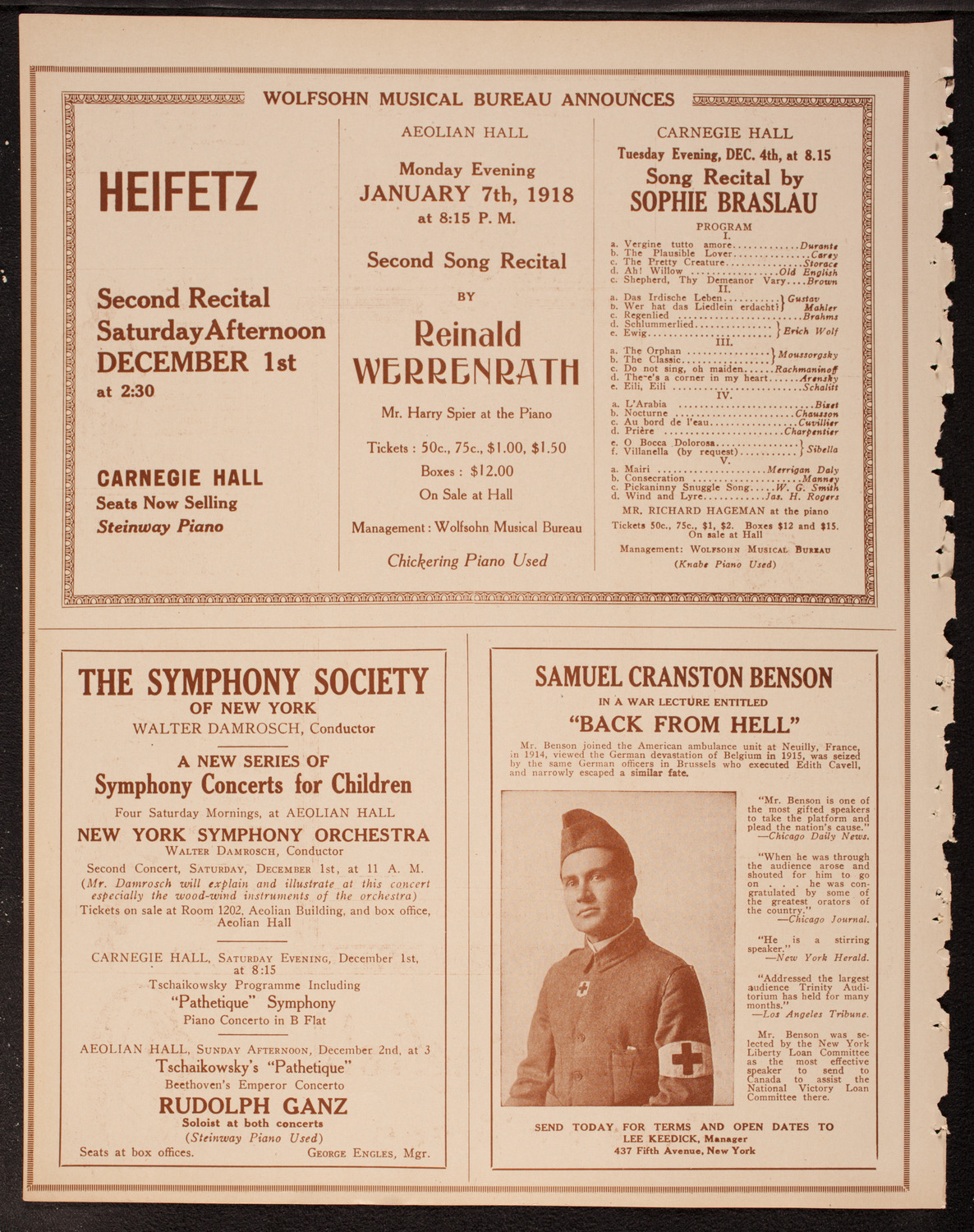 Lecture by Sergeant Arthur Guy Empey, November 29, 1917, program page 8