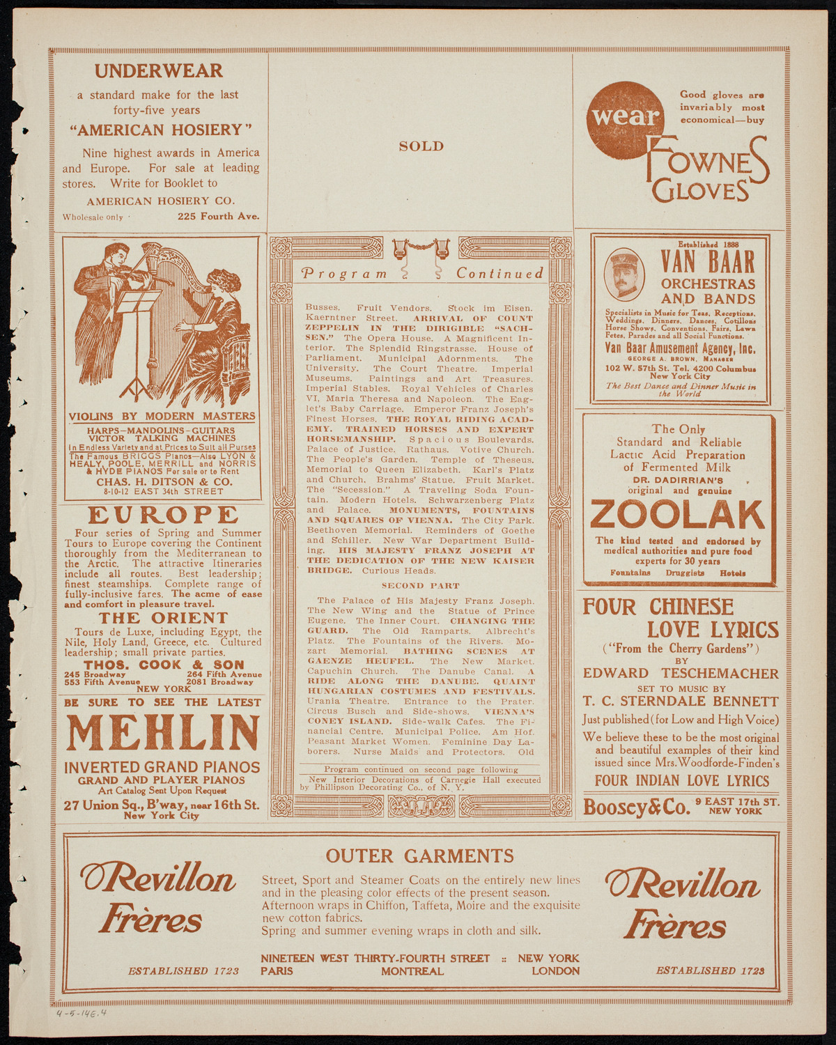 Newman Traveltalks: Vienna, April 5, 1914, program page 7