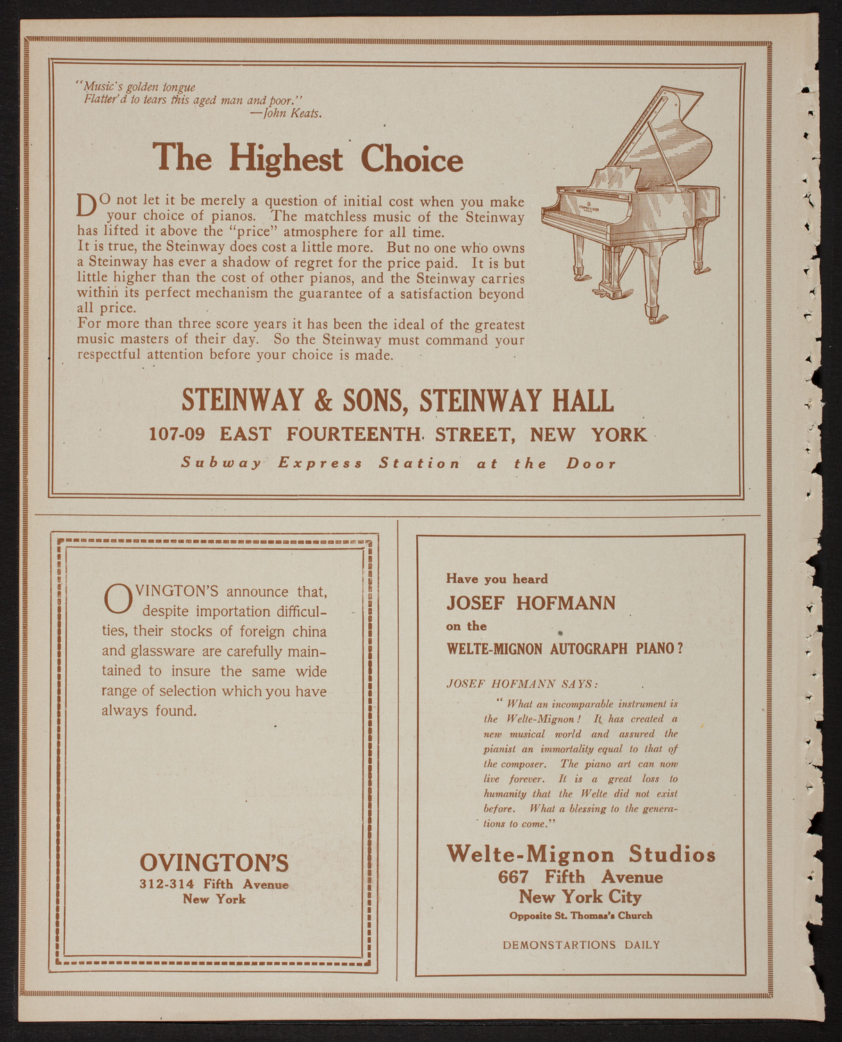 New York Philharmonic, February 24, 1918, program page 4