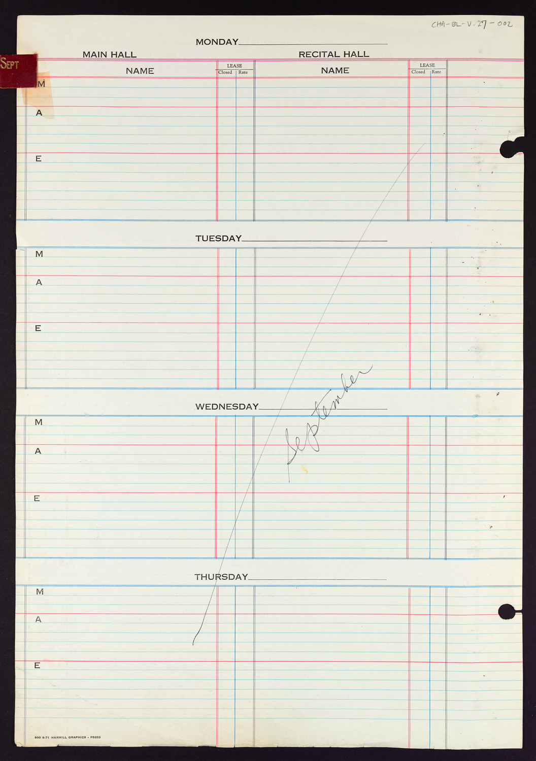 Carnegie Hall Booking Ledger, volume 27, page 2