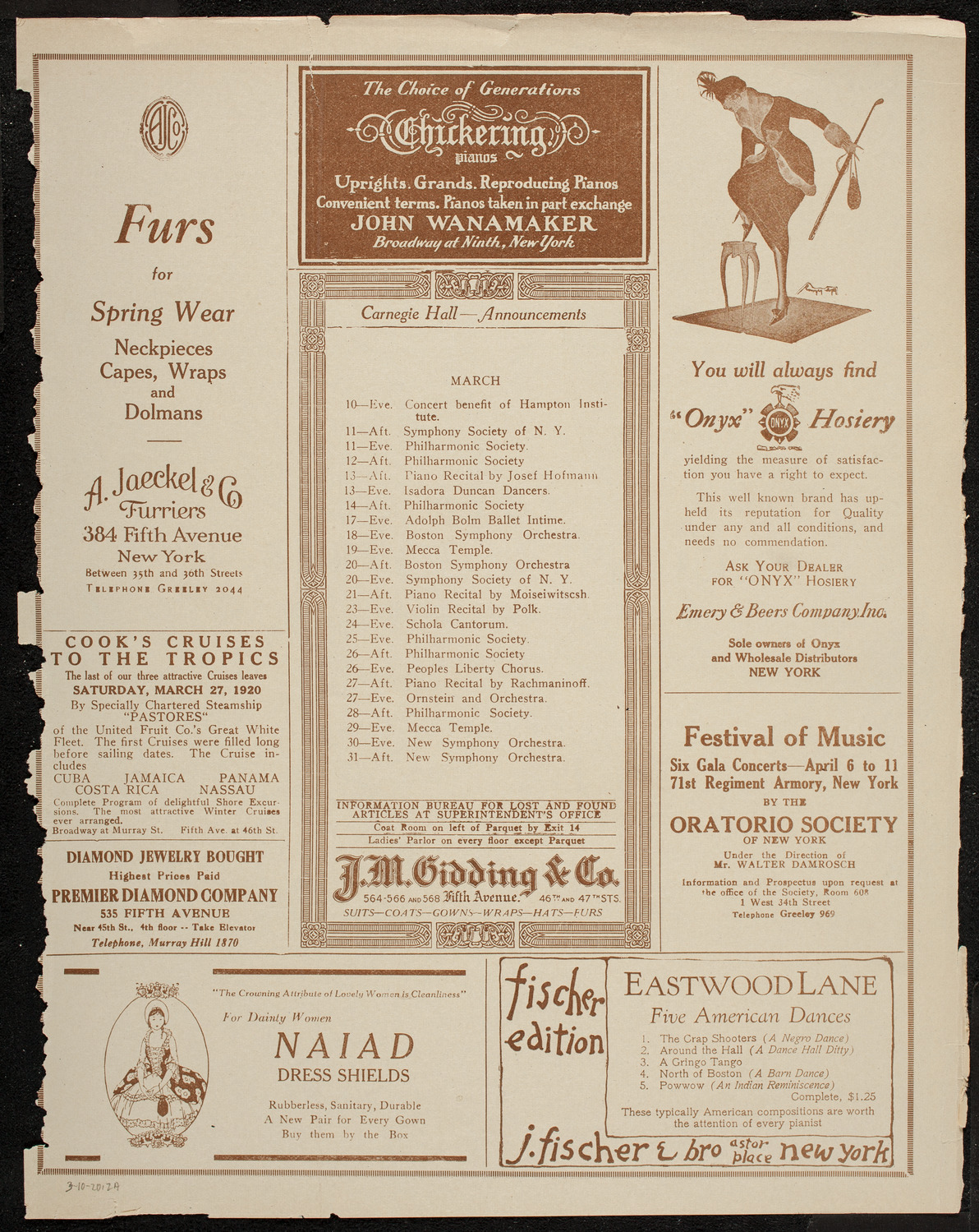 Anna Case, Soprano, March 10, 1920, program page 3