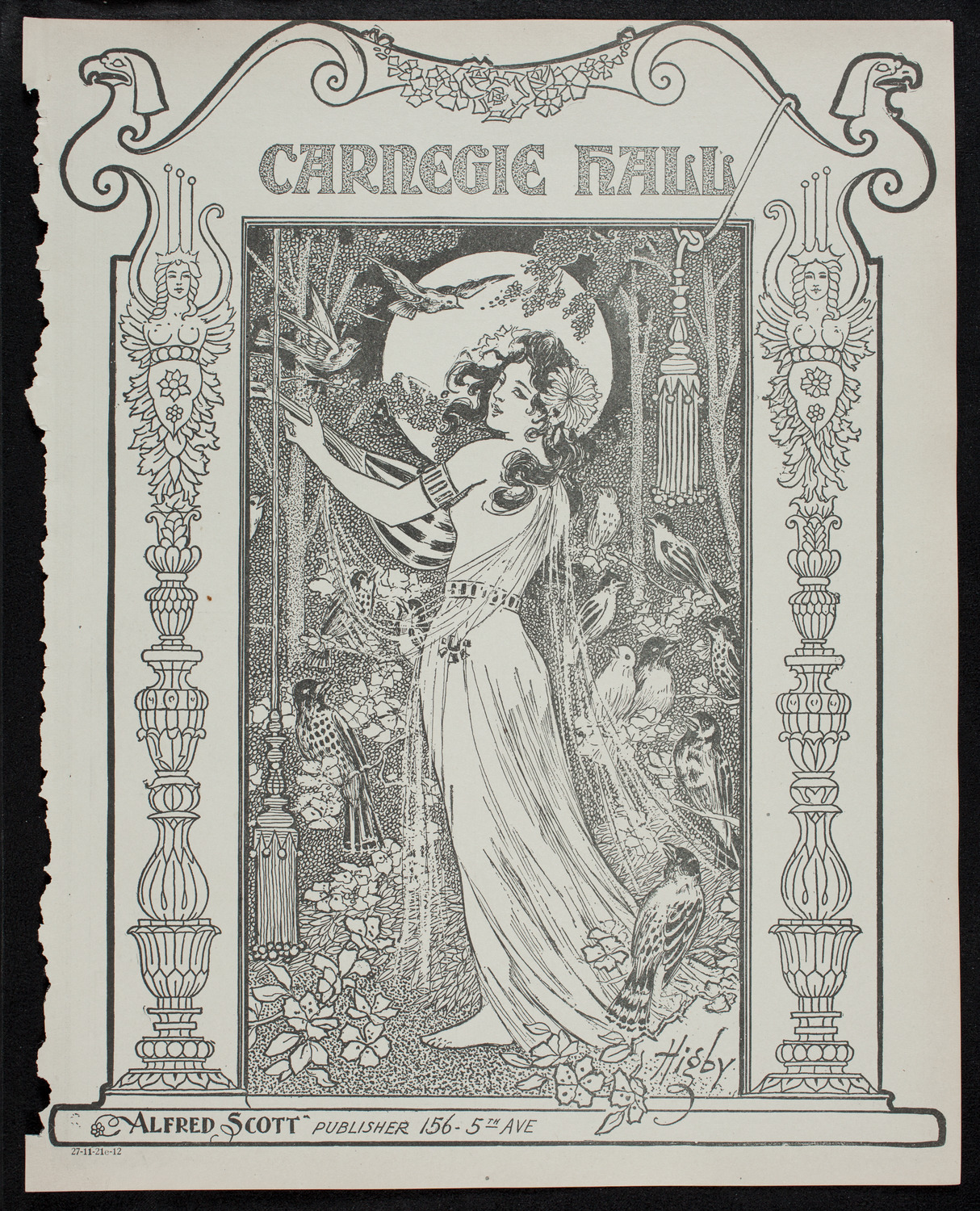 New York Philharmonic, November 21, 1912, program page 1