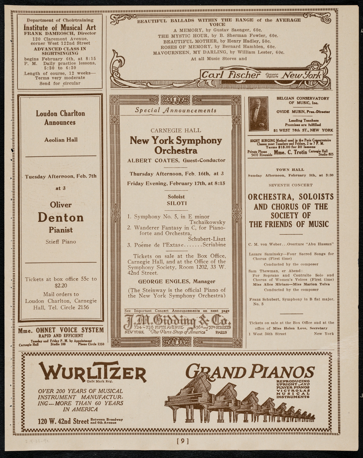 Workmen's Circle Sanatorium Twelfth Anniversary Concert, February 4, 1922, program page 9