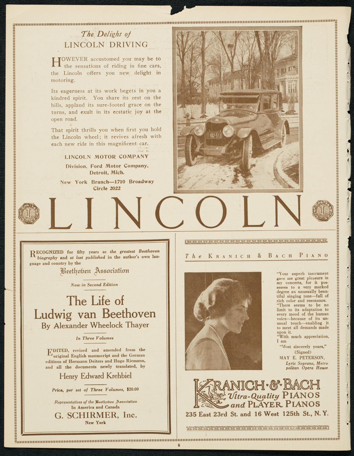 Fyodor Chaliapin, Tenor, December 30, 1923, program page 6