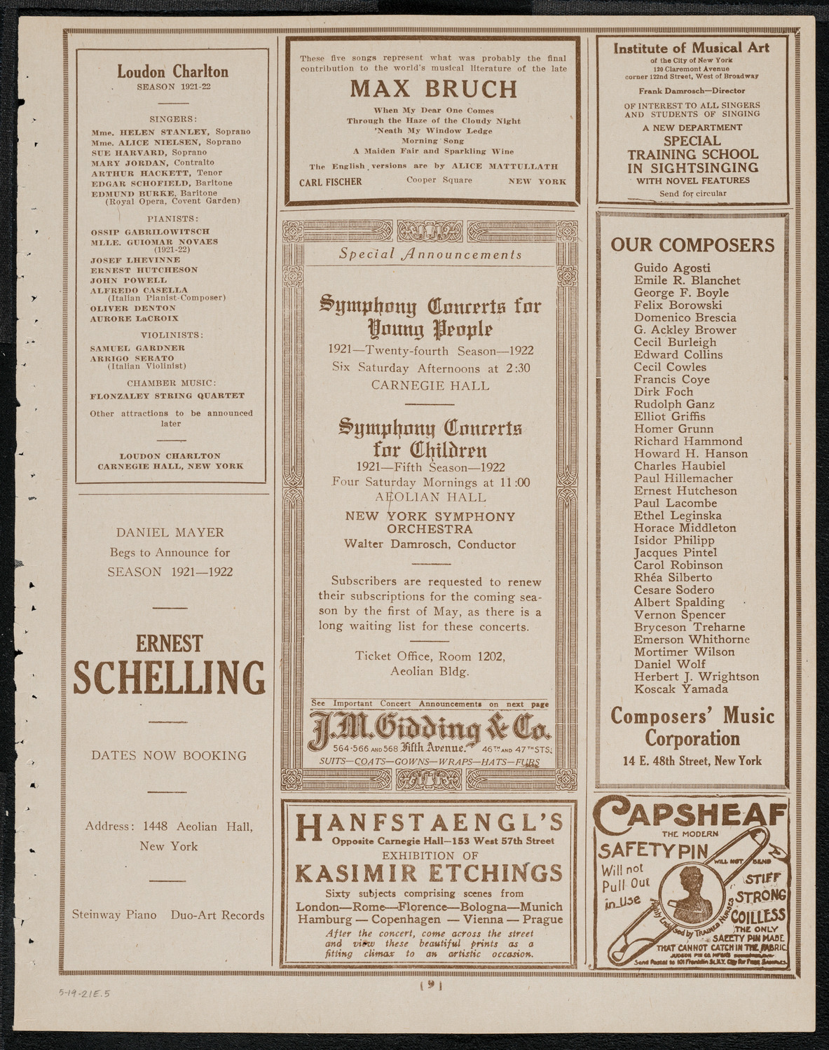 Graduation: College of Pharmacy of the City of New York, May 19, 1921, program page 9