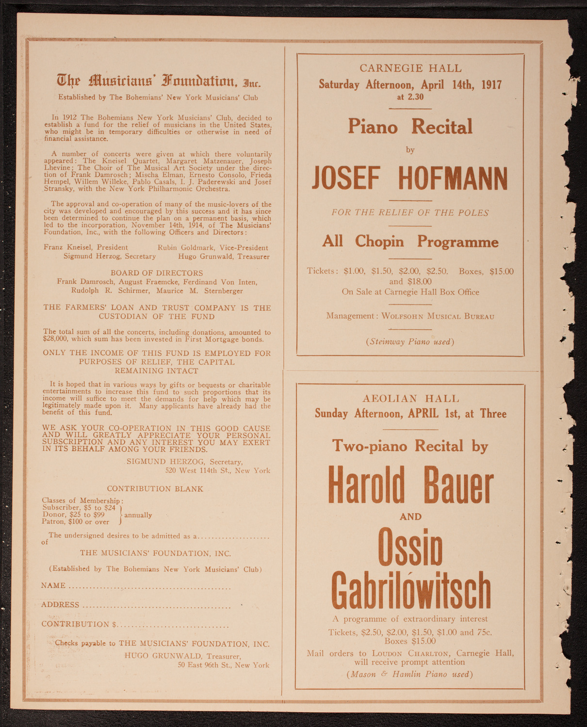 Concert Honoring Morris Winchevsky, March 24, 1917, program page 10