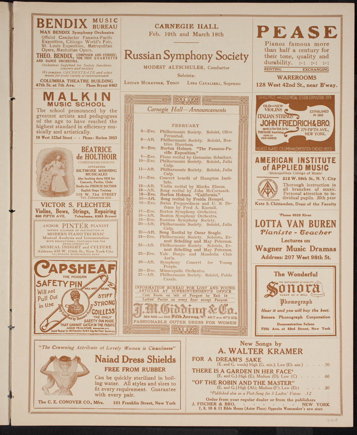 Symphony Concert for Young People, February 5, 1916, program page 3
