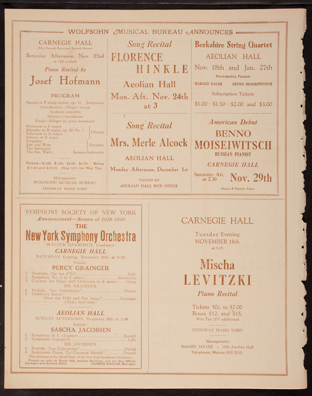 Lecture by Burr McIntosh, November 17, 1919, program page 8