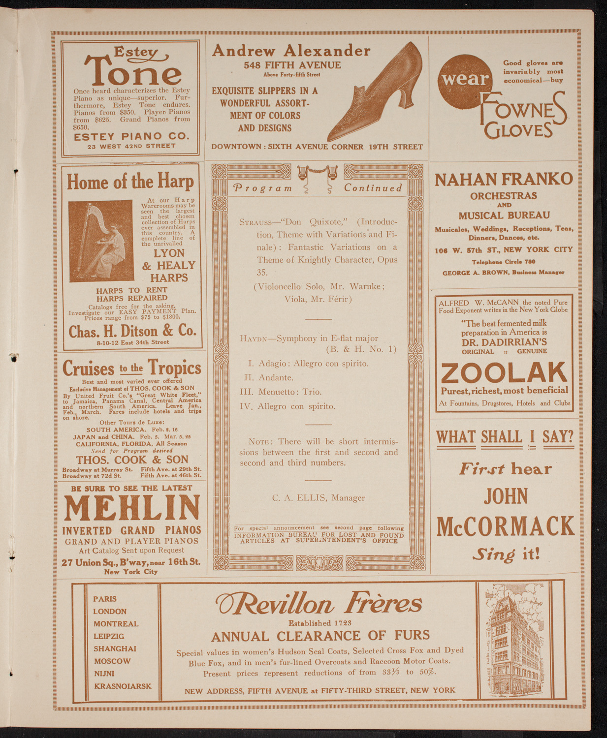 Boston Symphony Orchestra, February 17, 1916, program page 7