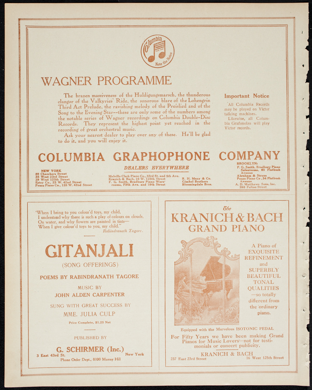 New York Philharmonic, March 27, 1914, program page 6
