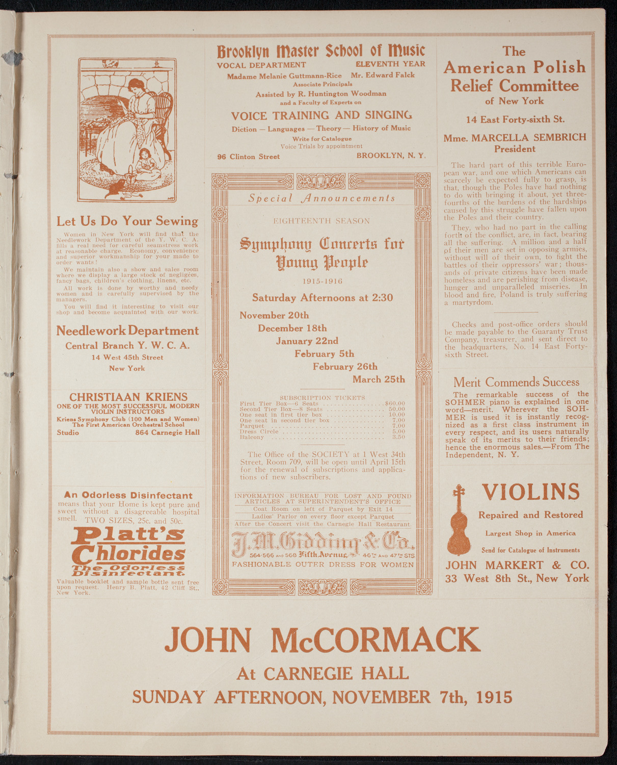 Tsingtau Orchestra, October 2, 1915, program page 9