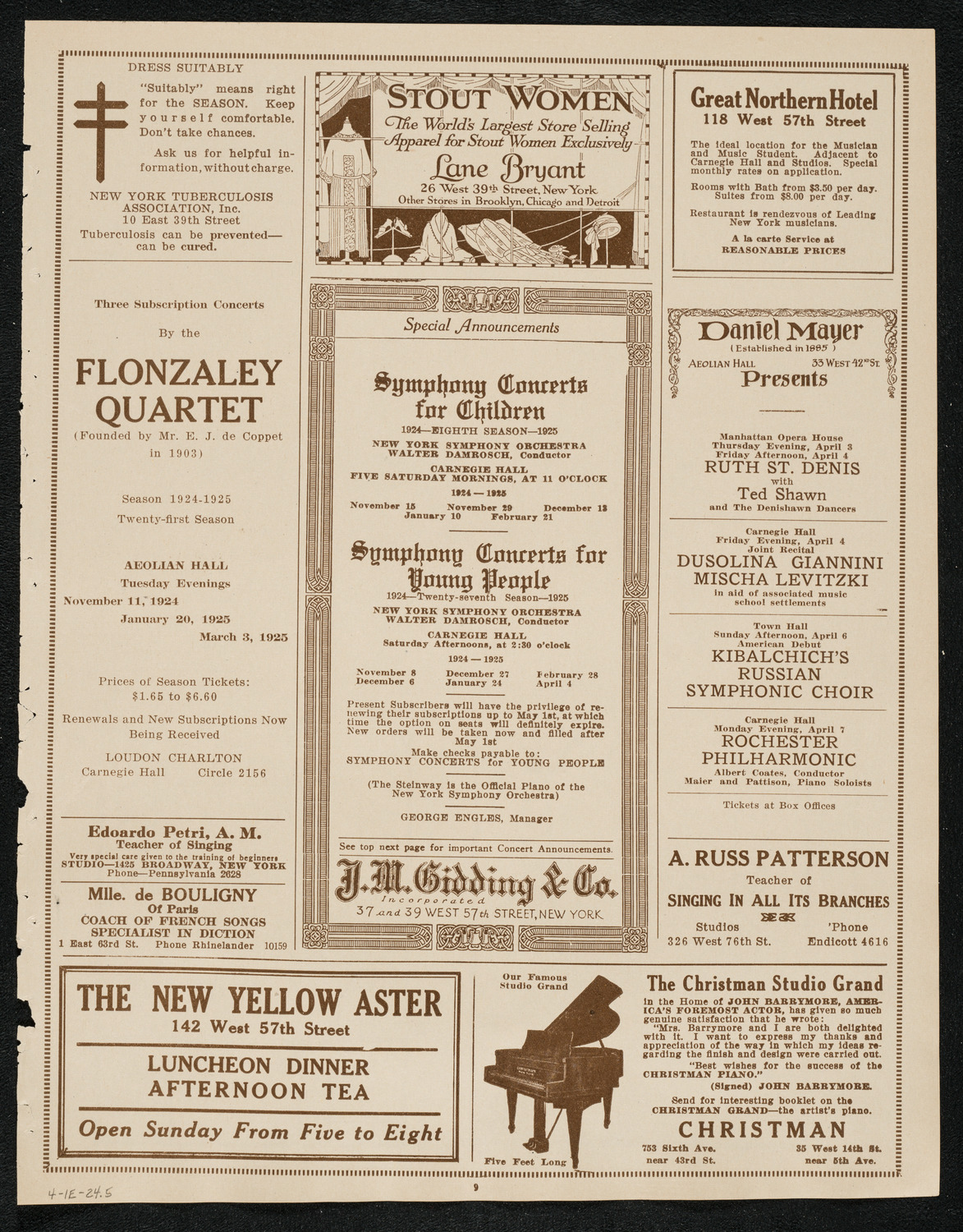Philadelphia Orchestra, April 1, 1924, program page 9