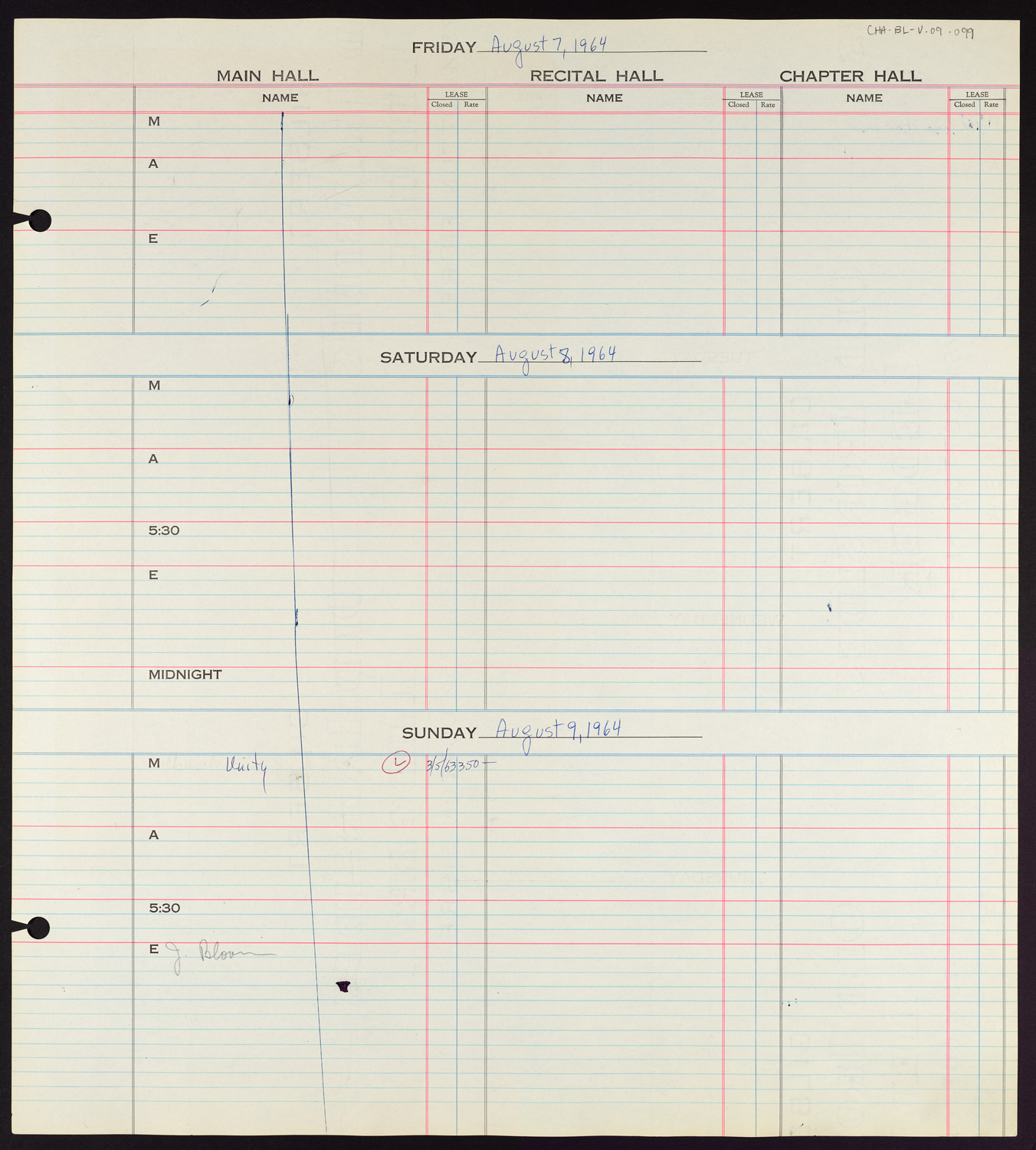 Carnegie Hall Booking Ledger, volume 9, page 99
