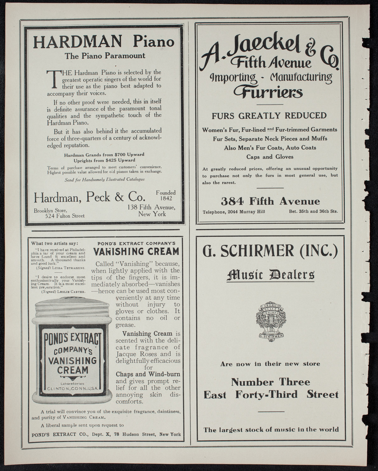 New York Philharmonic, January 17, 1911, program page 8