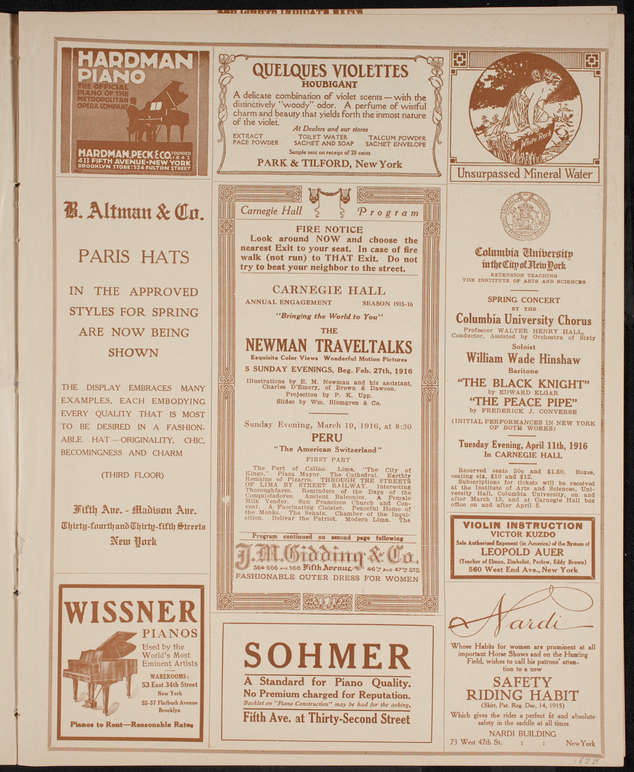 Newman Traveltalks: Peru, March 19, 1916, program page 5
