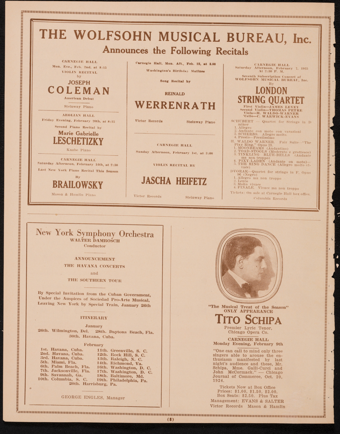 Boston Symphony Orchestra, January 31, 1925, program page 8