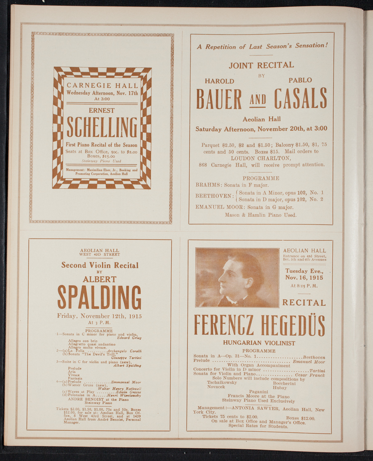 New York Philharmonic, November 12, 1915, program page 10