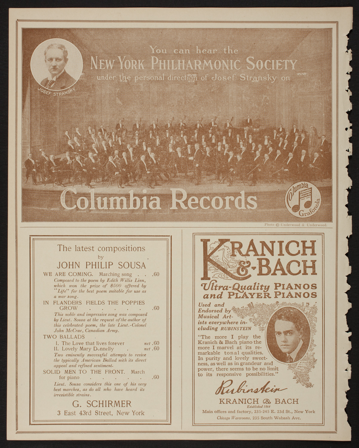 New York Philharmonic, March 21, 1918, program page 6