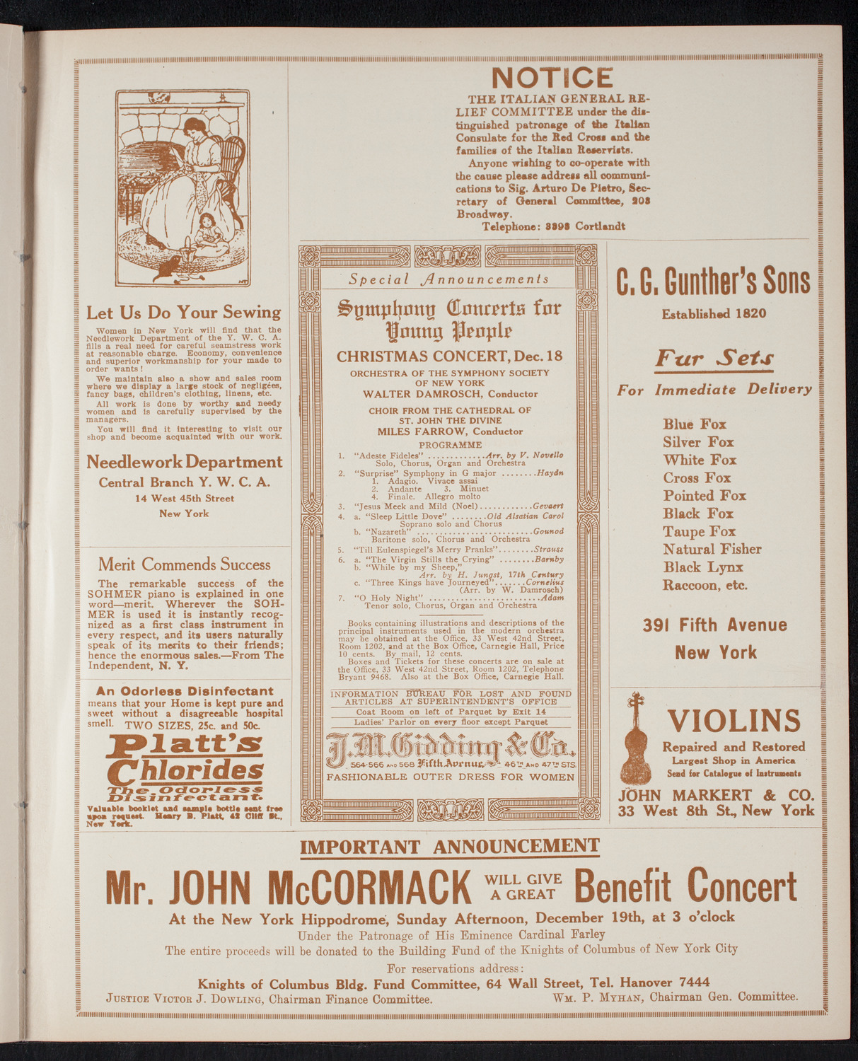 Lecture by Frederick Palmer, November 23, 1915, program page 9