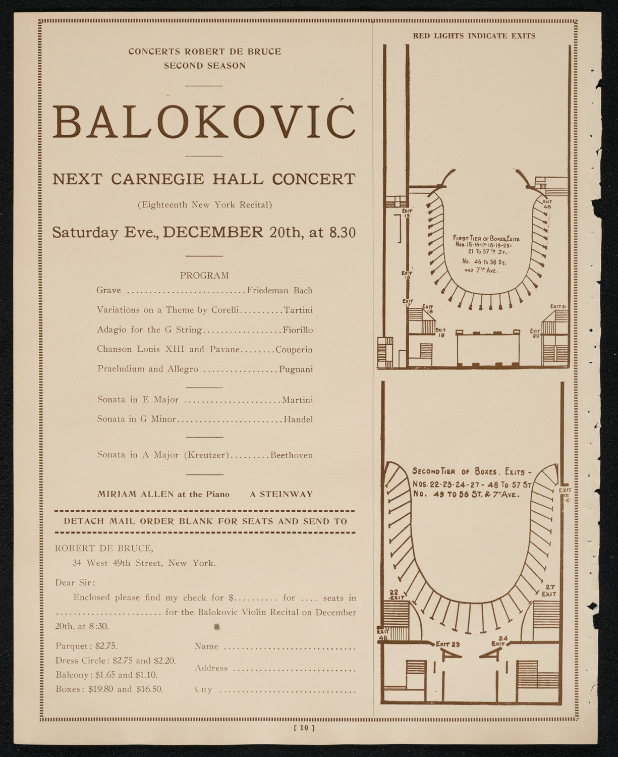 Zlatko Balokovic, Violin, November 4, 1924, program page 10