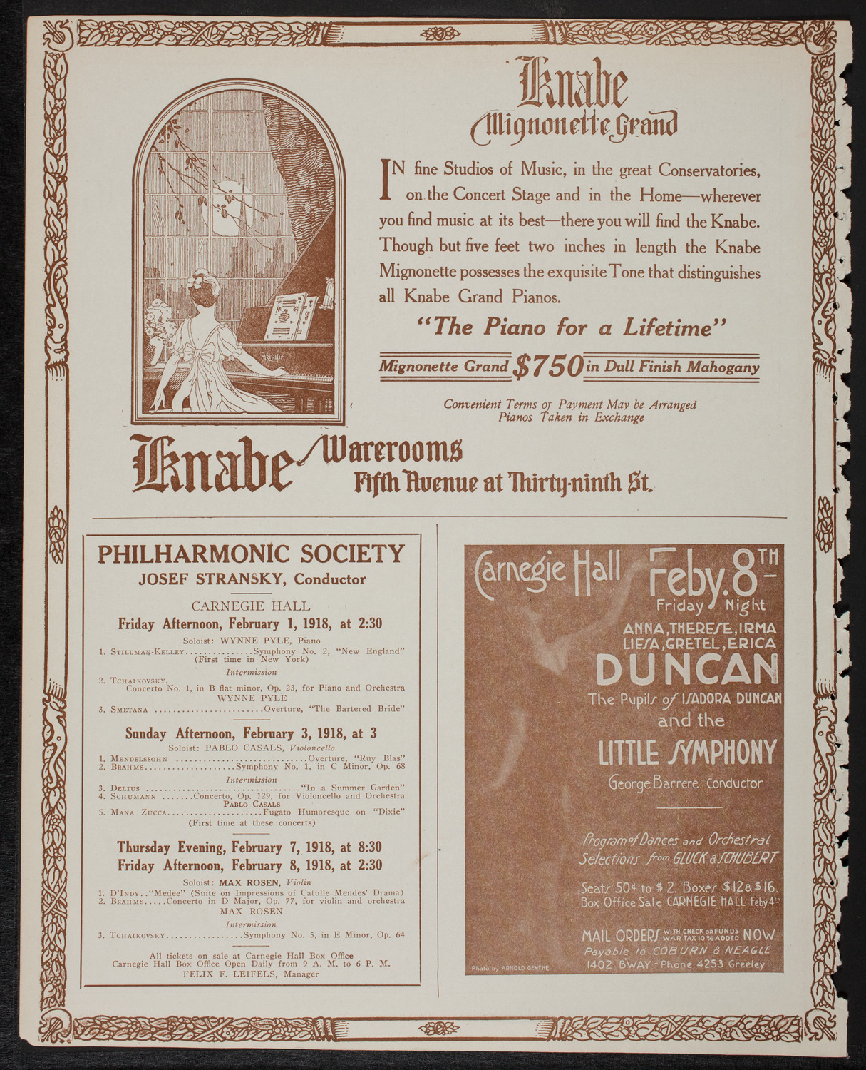 New York Philharmonic, January 27, 1918, program page 12