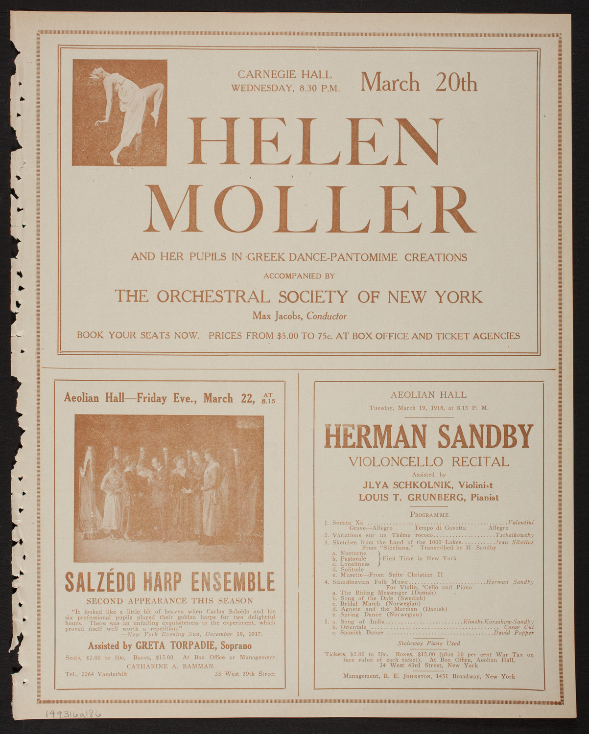 Boston Symphony Orchestra, March 16, 1918, program page 11