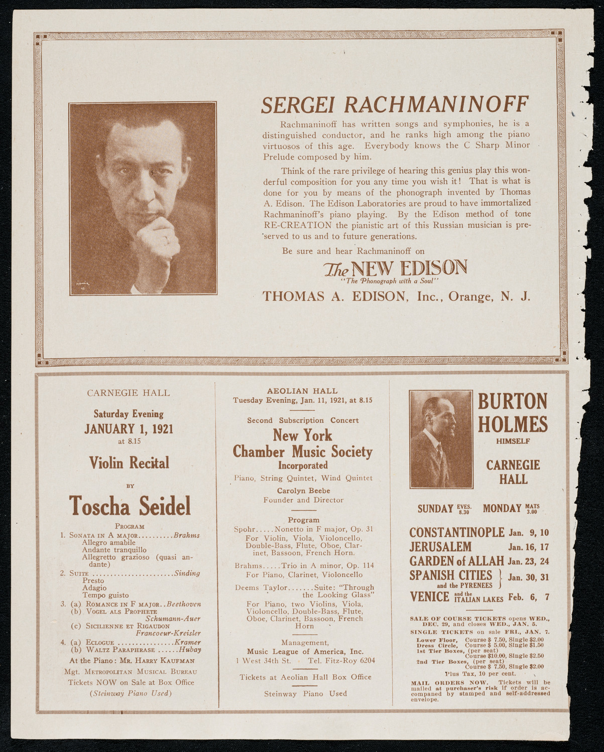 New York Philharmonic, December 31, 1920, program page 2