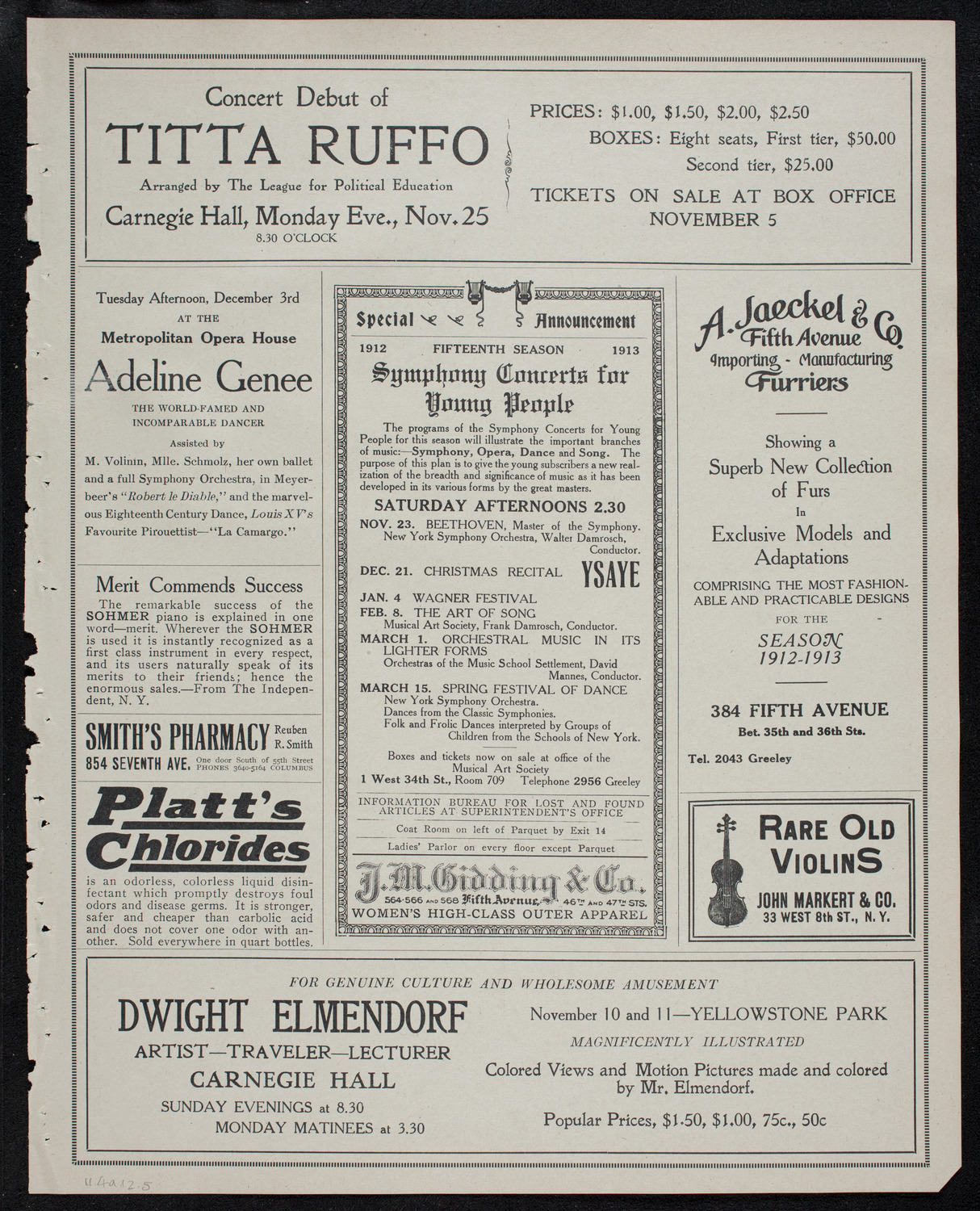 Elmendorf Lecture: The Pacific Coast, November 4, 1912, program page 9
