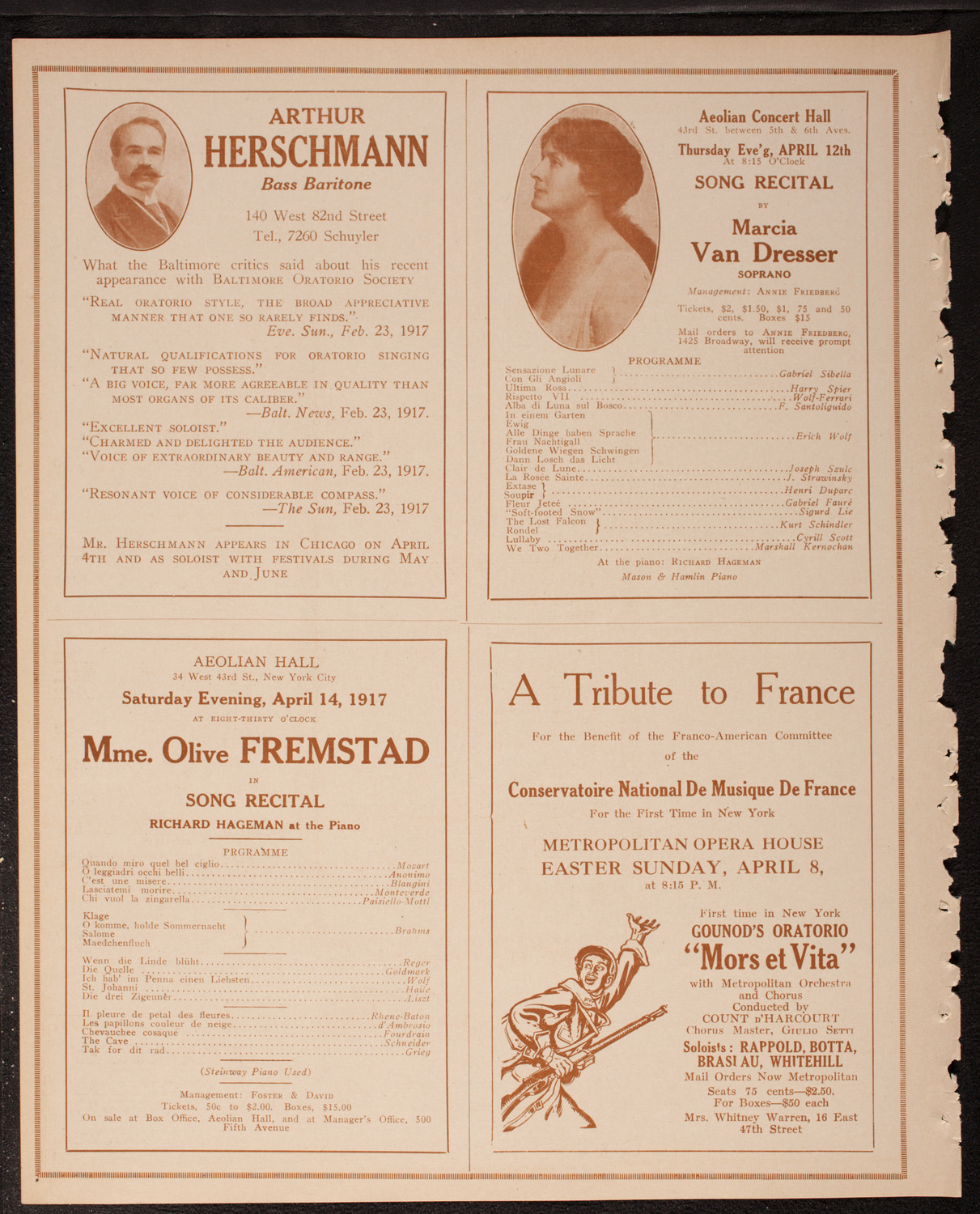 Oratorio Society of New York, April 5, 1917, program page 10