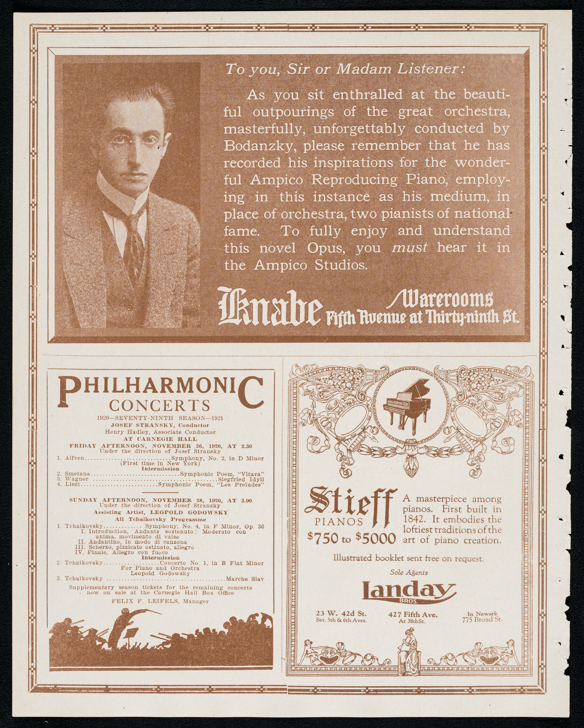 Váša Príhoda, Violin, November 22, 1920, program page 12