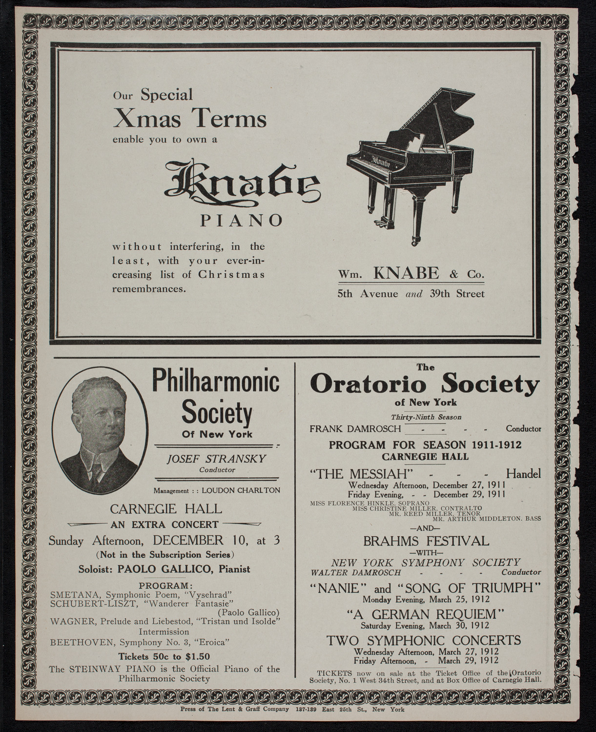 Leonard Borwick, Piano, December 8, 1911, program page 12